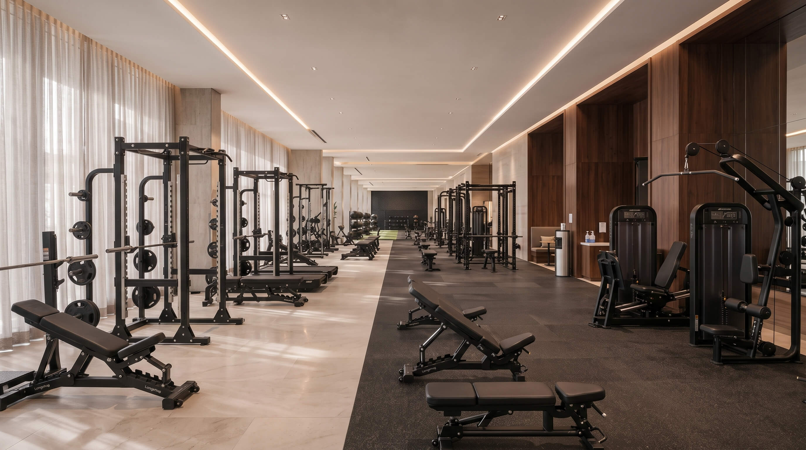 Fitness ekipmanlarıyla donatılmış spor salonunu temsil eden görsel